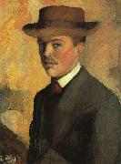 August Macke Self Portrait with Hat  qq oil painting picture wholesale